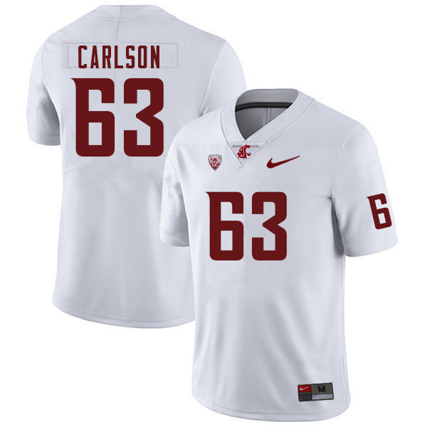 Men #63 Carter Carlson Washington Cougars College Football Jerseys Sale-White